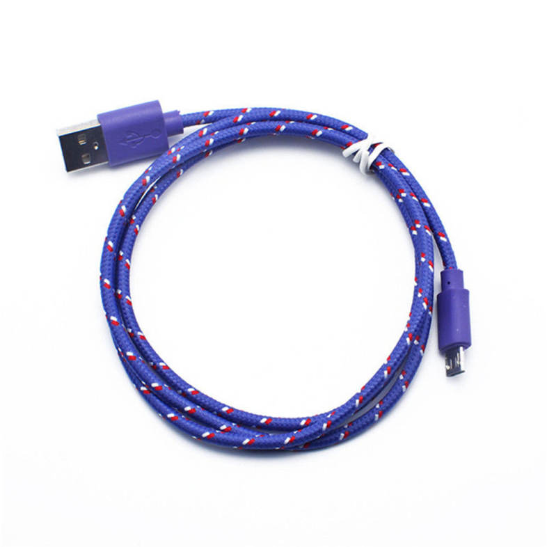 3M Braided Nylon Micro USB Charger Sync Data Charging Cable Cord for Android