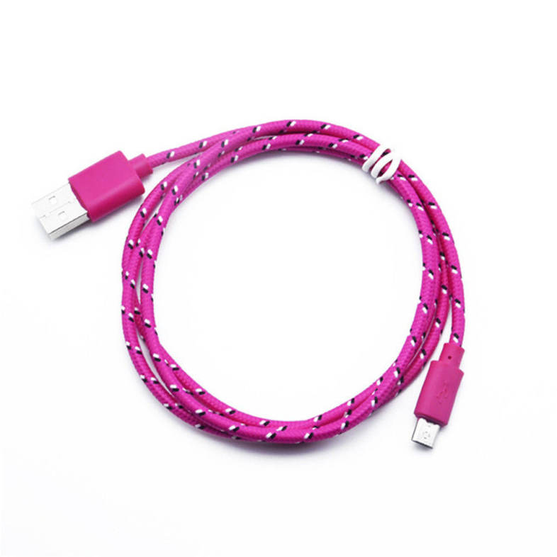 3M Braided Nylon Micro USB Charger Sync Data Charging Cable Cord for Android