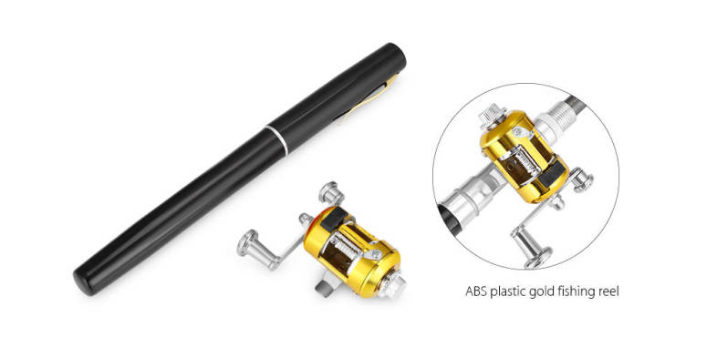 Pen Shape Portable Aluminum Alloy Fishing Rod Mini Fish Pole Reel Combos