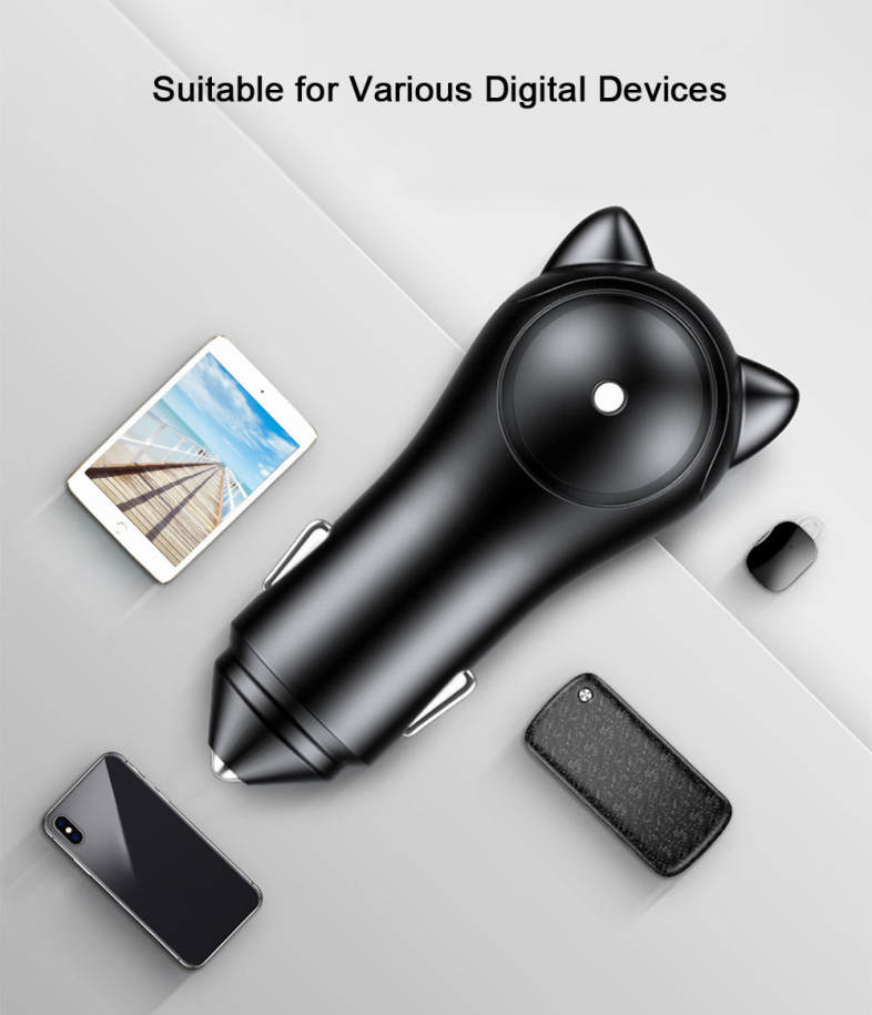 Baseus BSQC - 01 Adorkable Fast Car Charger Double USB Output 5V / 3A Fireproof ABS 