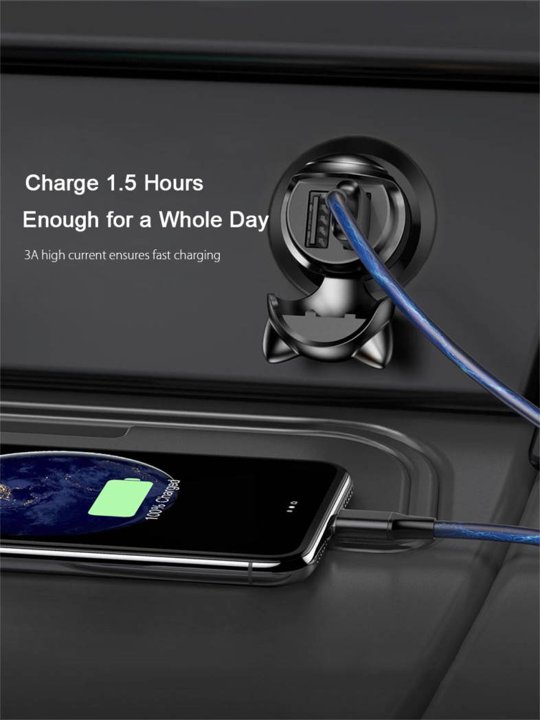 Baseus BSQC - 01 Adorkable Fast Car Charger Double USB Output 5V / 3A Fireproof ABS 