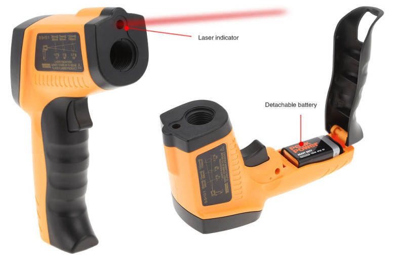 WH550 LCD Infrared Thermometer Non-contact Pyrometer 