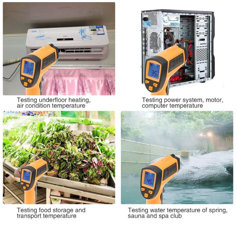 WH550 LCD Infrared Thermometer Non-contact Pyrometer 