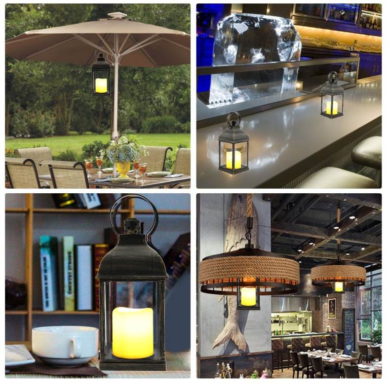 LED Flameless Candle Lantern Night Light Bar Cafe Home Decoration