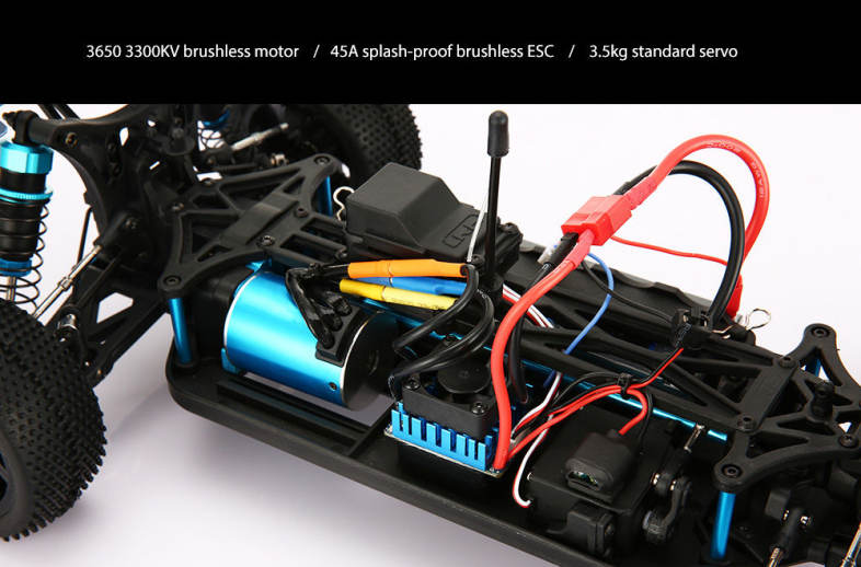 1:10 4WD Off-road RC Truck RTF 3650 3300KV Brushless Motor / 45A Splash-proof ESC / 3.5kg Standard Servo 