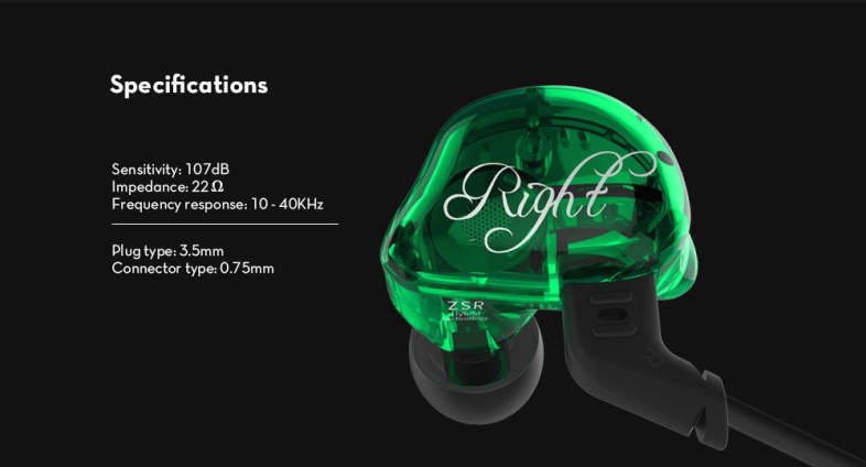KZ ZSR Hybrid Earphones Balanced Armature with Dynamic In-ear Earbuds