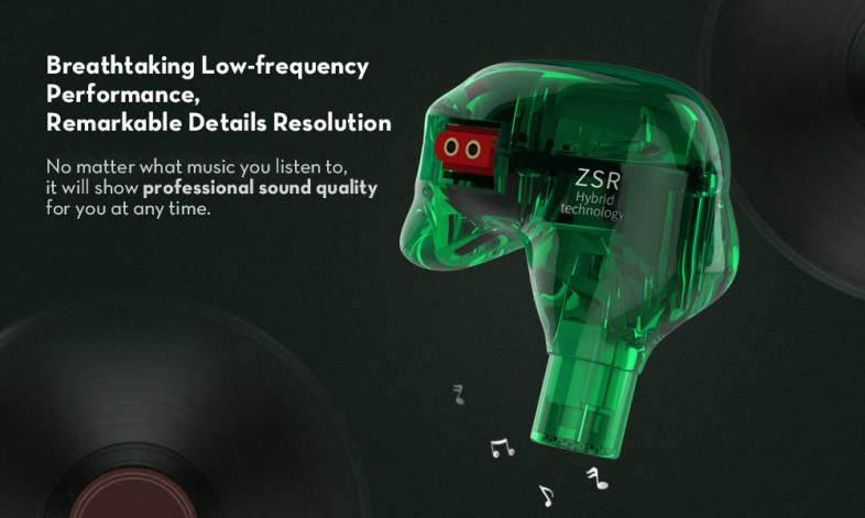 KZ ZSR Hybrid Earphones Balanced Armature with Dynamic In-ear Earbuds