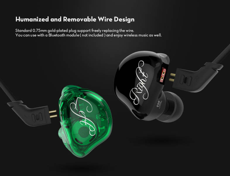KZ ZSR Hybrid Earphones Balanced Armature with Dynamic In-ear Earbuds