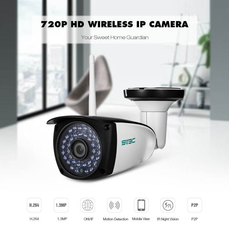 SV3C SV - B06W - 720P 720P 1.0MP WiFi Camera Wireless Outdoor Security Surveillance CCTV Night Vision / P2P / Motion Detection 