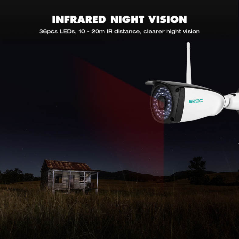 SV3C SV - B06W - 720P 720P 1.0MP WiFi Camera Wireless Outdoor Security Surveillance CCTV Night Vision / P2P / Motion Detection 