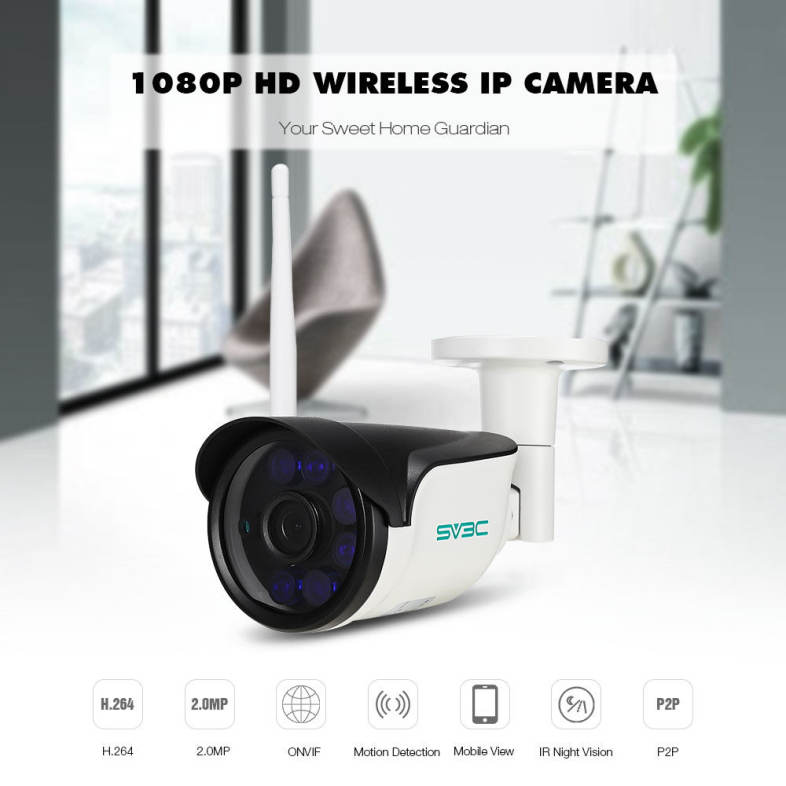 SV3C SV - B01W - 1080P 1080P 2.0MP WiFi Camera Wireless Outdoor Security Surveillance CCTV Night Vision / P2P / Motion Detection 