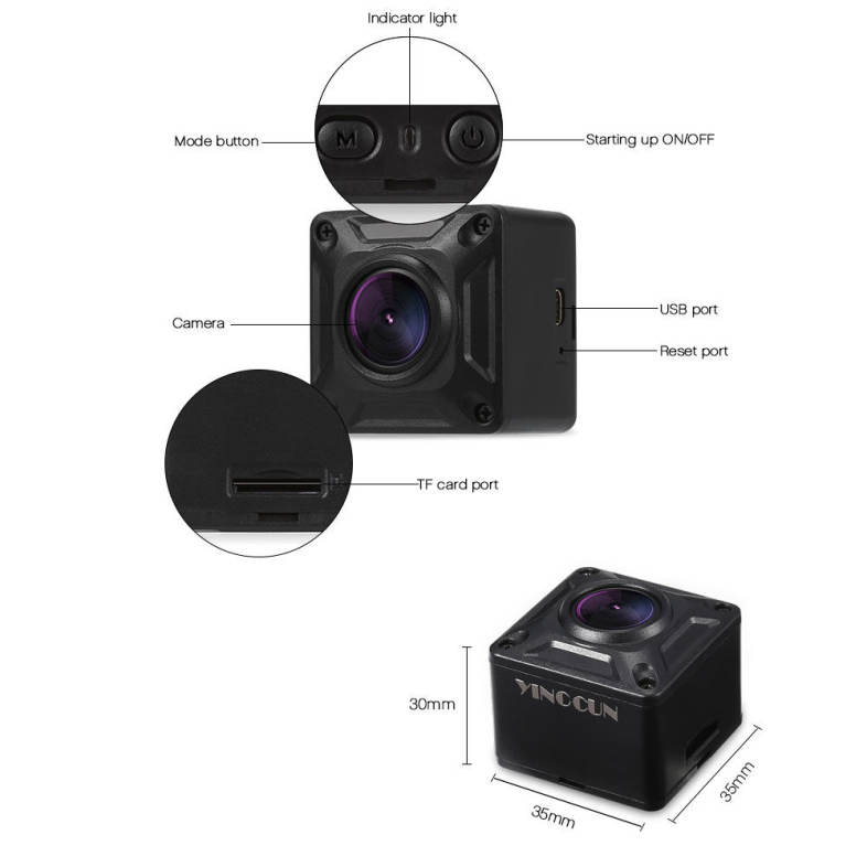YINGCUN X2 Mini Portable 180 Degree Panoramic Camera