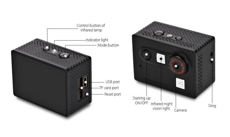 YINGCUN X1 Mini Portable 1080P Night Vision Sports Camera