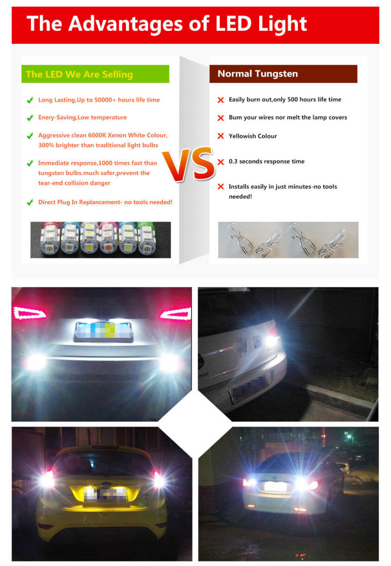 2PCS 3157 5630 33-SMD Xenon White Daytime Running Lights Parking Lights DRL
