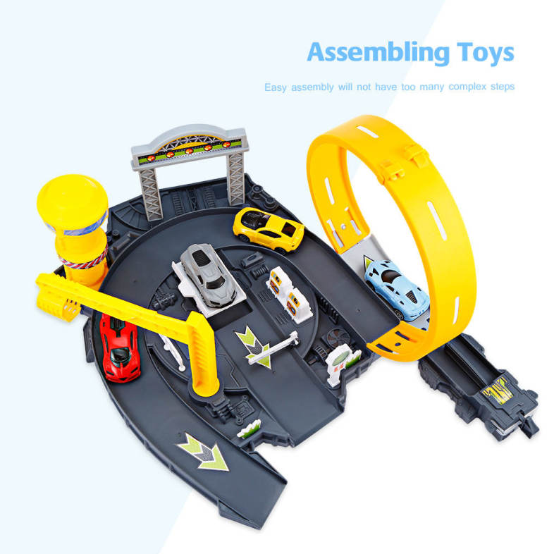 P872 - A Kids Railway Car Play Set Parking Toys Model Building Kits
