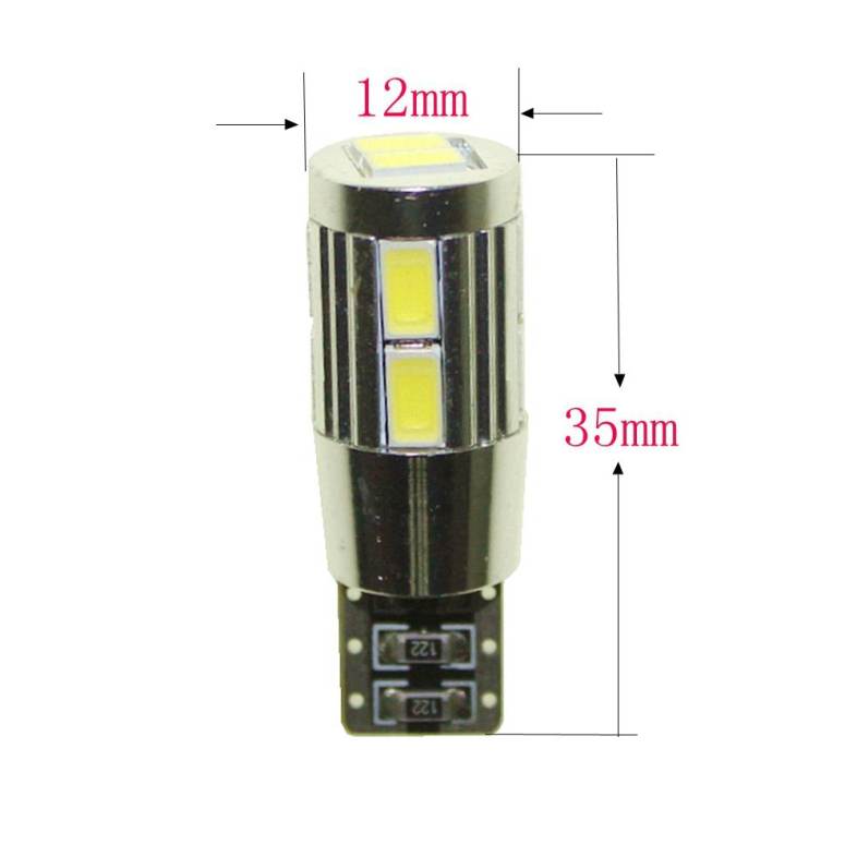Sencart T10 W5W 10SMD 5630 Canbus LED White Light Car Turn Signal Corner Parking Lamp (DC 12V / 2 PCS)