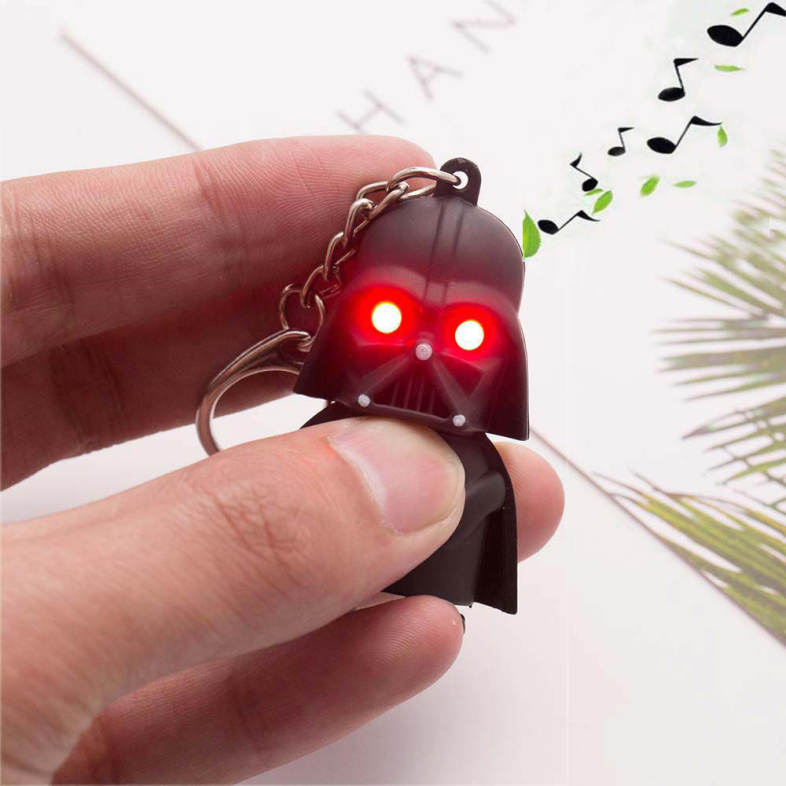 Star Wars Keyring Light Black Darth Vader Pendant LED KeyChain For Man Gift