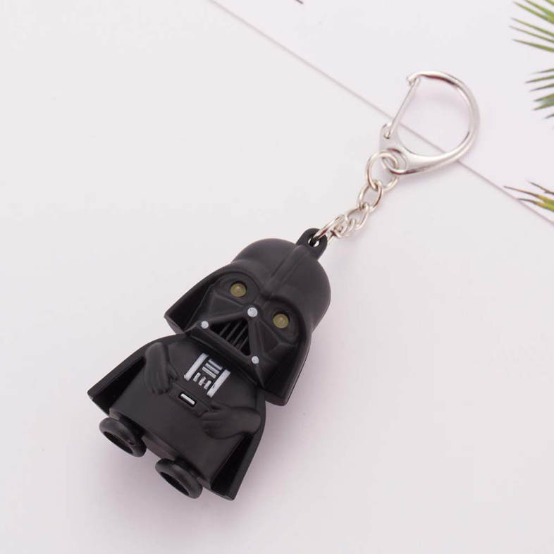 Star Wars Keyring Light Black Darth Vader Pendant LED KeyChain For Man Gift