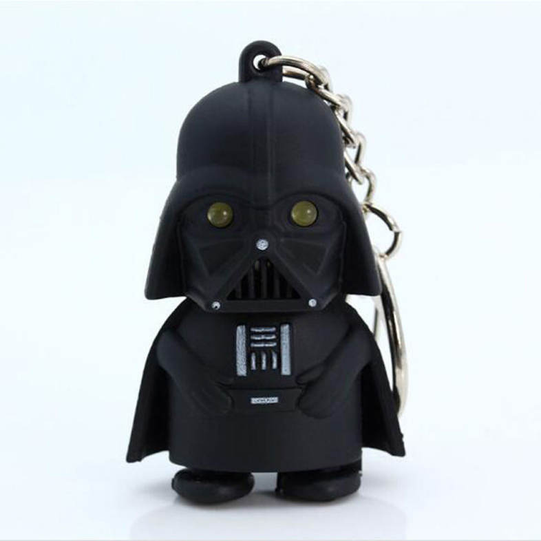 Star Wars Keyring Light Black Darth Vader Pendant LED KeyChain For Man Gift
