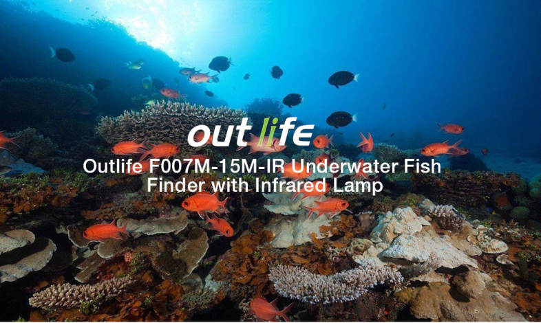 Outlife F007M - 15M - IR Underwater Fishing Detector Fish Finder with Professional Video Camera Infrared Lamp
