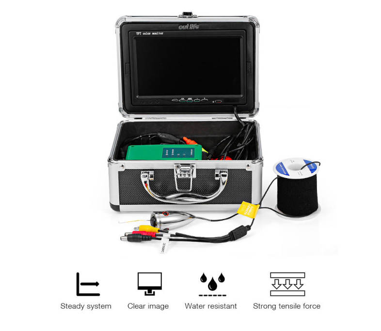 Outlife F007M - 15M - IR Underwater Fishing Detector Fish Finder with Professional Video Camera Infrared Lamp