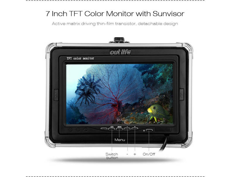 Outlife F007M - 15M - IR Underwater Fishing Detector Fish Finder with Professional Video Camera Infrared Lamp