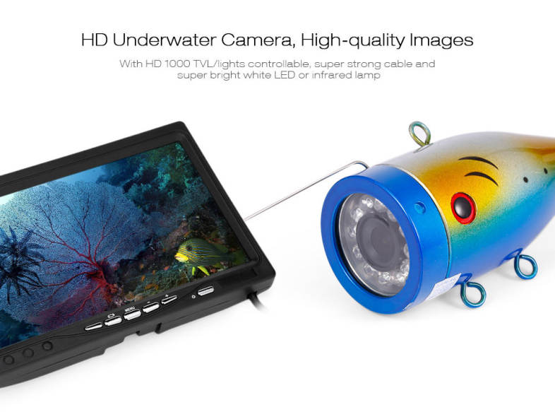Outlife F007M - 15M - IR Underwater Fishing Detector Fish Finder with Professional Video Camera Infrared Lamp
