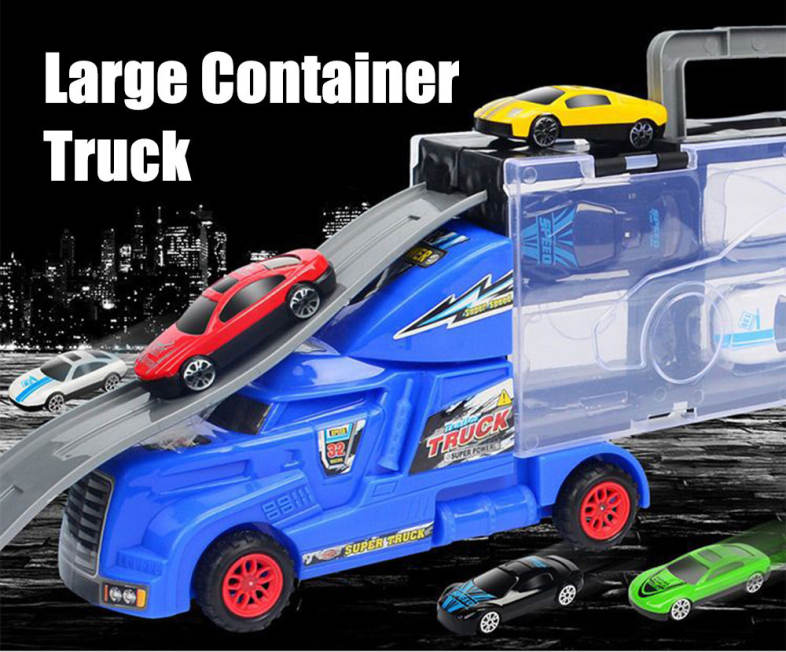 Advanced Portable Large Container Truck Kids Alloy Trailer with 6 Cars