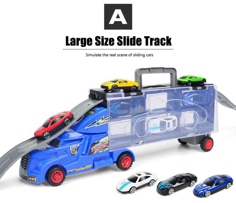 Advanced Portable Large Container Truck Kids Alloy Trailer with 6 Cars
