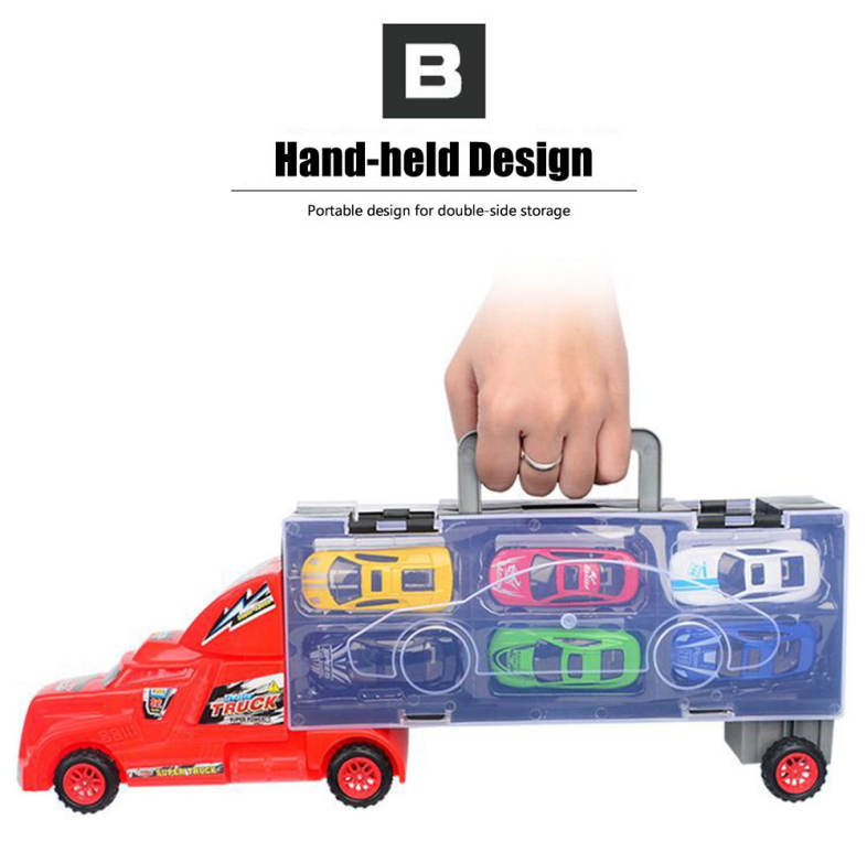Advanced Portable Large Container Truck Kids Alloy Trailer with 6 Cars