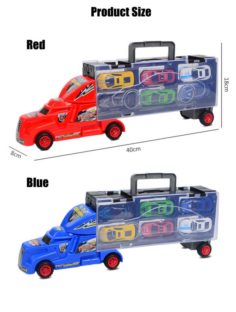 Advanced Portable Large Container Truck Kids Alloy Trailer with 6 Cars