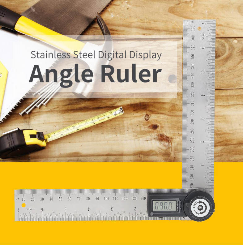 Stainless Steel Digital Display Angle Scale Ruler Measuring Tool