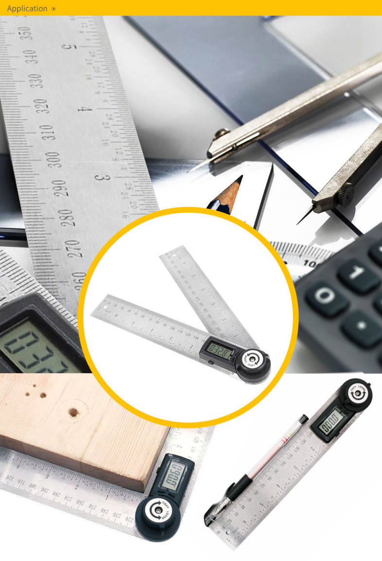 Stainless Steel Digital Display Angle Scale Ruler Measuring Tool