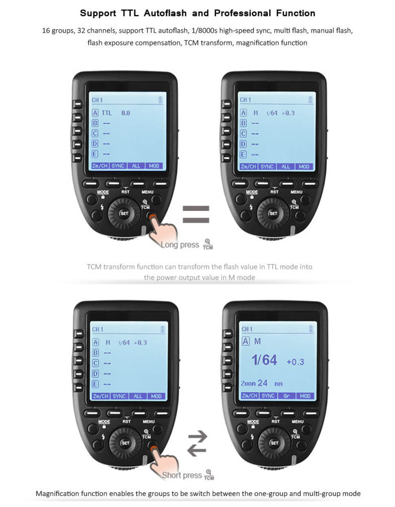 Godox XProS TTL 2.4GHz Wireless Flash Trigger 1/8000s HSS High-speed for Sony 