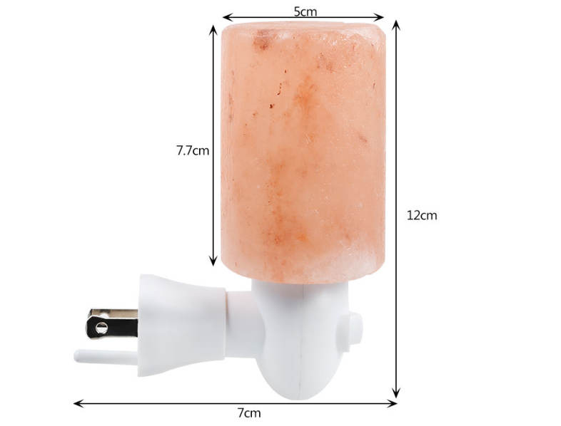 Cylindrical Shaped Salt Rock Night Light Hand Carved Crystal Wall Lamp