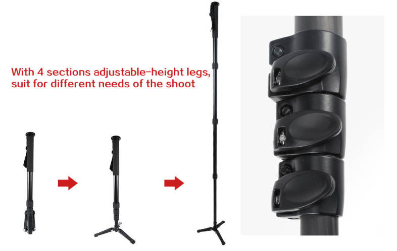 Professional Carbon Fiber Camera Tripod Monopod