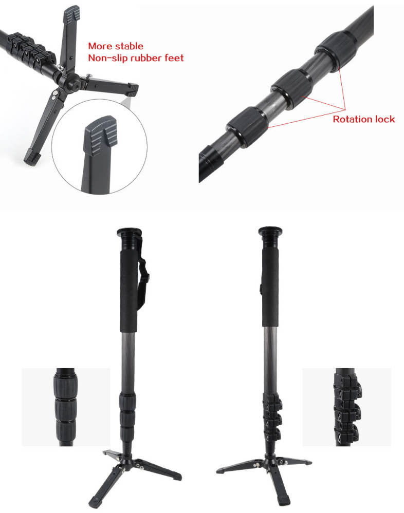 Professional Carbon Fiber Camera Tripod Monopod