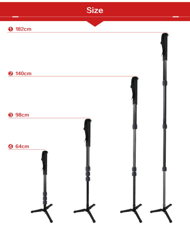 Professional Carbon Fiber Camera Tripod Monopod