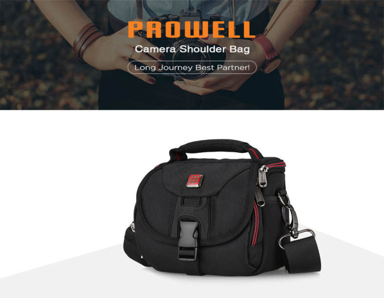 PROWELL DC21791C Water Resistant Camera Shoulder Bag for Travel 
