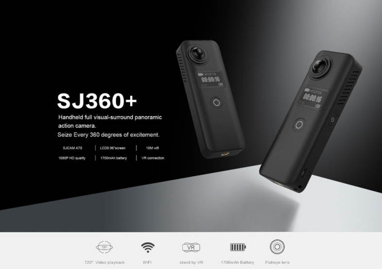 Original SJCAM SJ360  HD 1080P 30fps VR Panoramic Camera with Dual lens