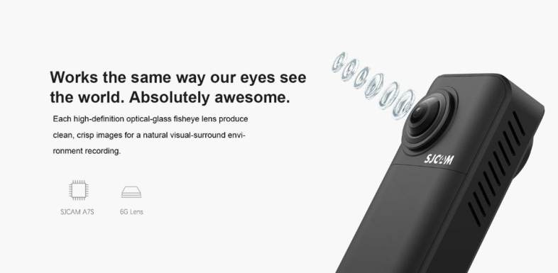 Original SJCAM SJ360  HD 1080P 30fps VR Panoramic Camera with Dual lens