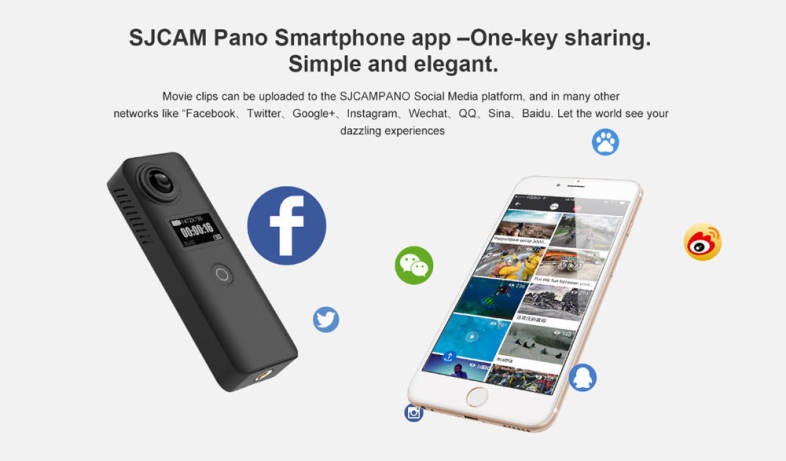 Original SJCAM SJ360  HD 1080P 30fps VR Panoramic Camera with Dual lens