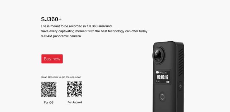 Original SJCAM SJ360  HD 1080P 30fps VR Panoramic Camera with Dual lens