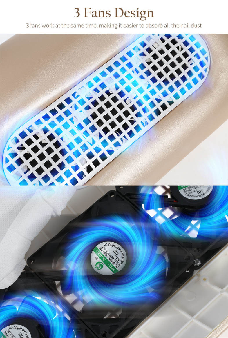 SF - 16 3 Fans Nail Dust Suction Collector Manicure Machine Beauty Equipment