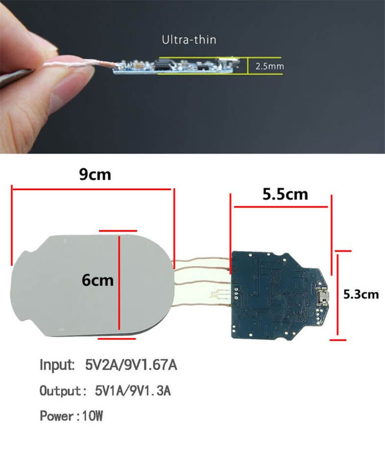 Cwxuan 10W Fast Charging Qi Wireless Charger PCBA Module / Plug / Play for Qi-devices