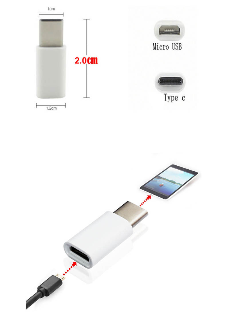 Cwxuan USB 3.1 Type-C Male to Micro USB Female Adapters (3pcs)