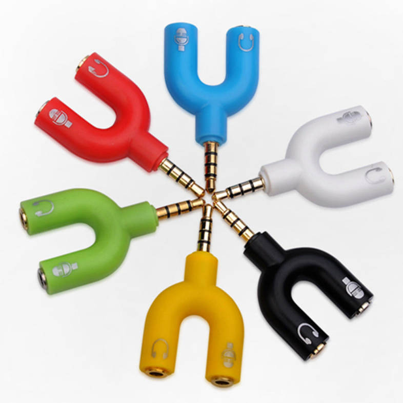 3.5mm Jack to Audio   Mic Adapter Headset Aux Stereo U Splitter Kit