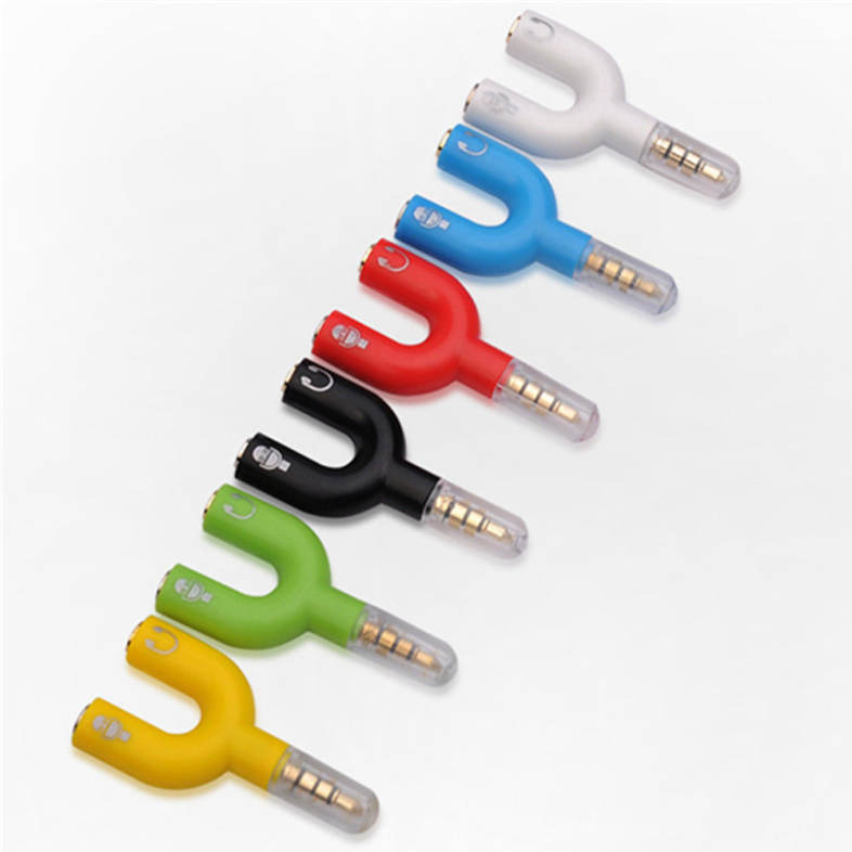 3.5mm Jack to Audio   Mic Adapter Headset Aux Stereo U Splitter Kit
