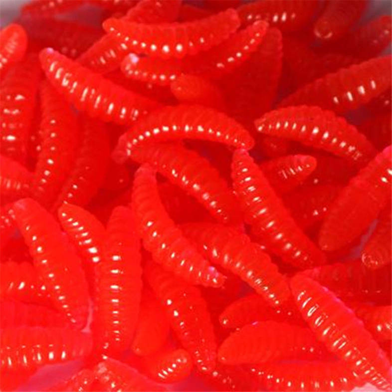 2.5CM 0.3g Maggot Soft Baits Smell Worms Glow Shrimps Fishing Lures 20PCS
