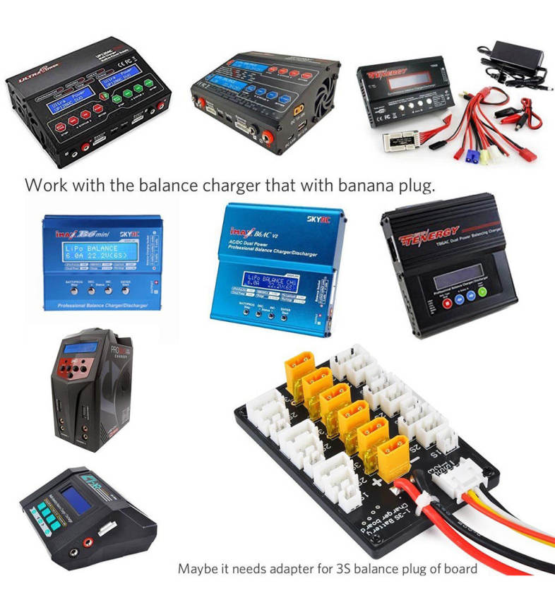 XT30 1 - 3S Parallel Charging Board with XT60 Plug for IMAX B6 ISDT 